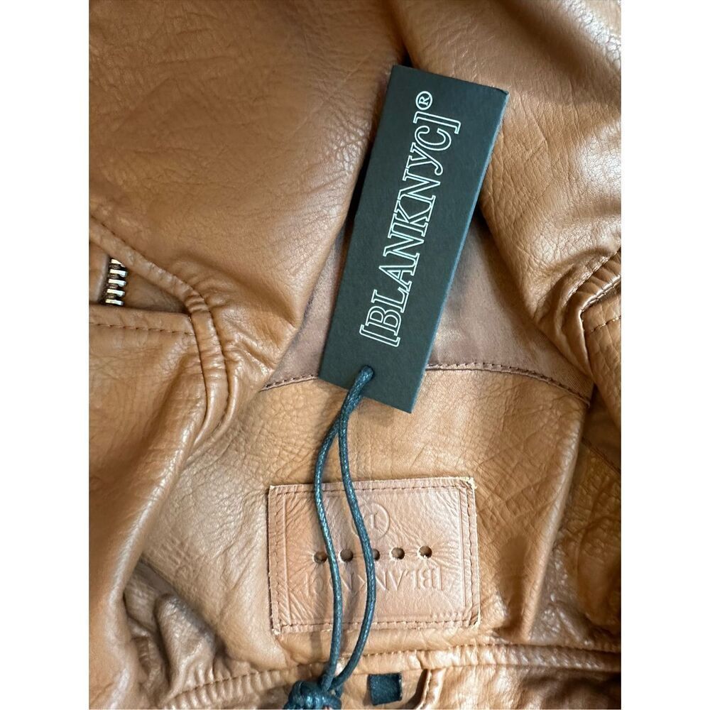 Womens Blank NYC Brown Faux Leather Jacket Size Large NWT - Picture 7 of 8